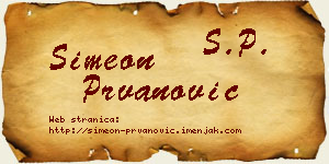 Simeon Prvanović vizit kartica
